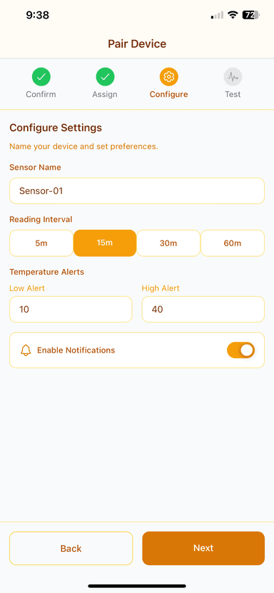 Treatment Tracking app screenshot
